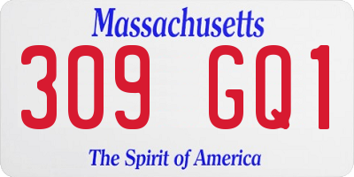 MA license plate 309GQ1
