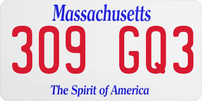 MA license plate 309GQ3