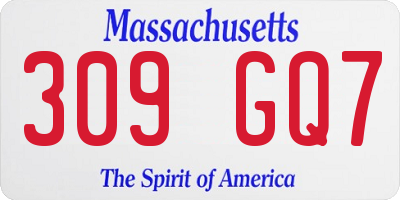 MA license plate 309GQ7