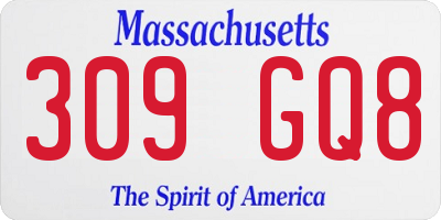 MA license plate 309GQ8