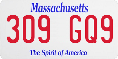 MA license plate 309GQ9