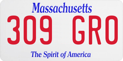 MA license plate 309GR0