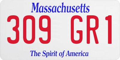 MA license plate 309GR1