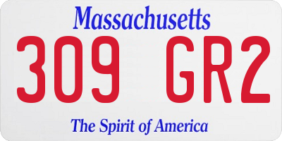 MA license plate 309GR2