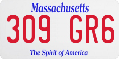 MA license plate 309GR6