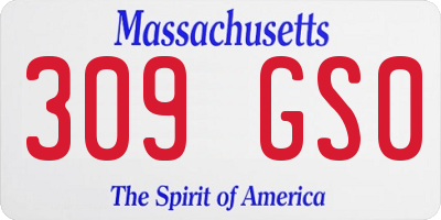 MA license plate 309GS0