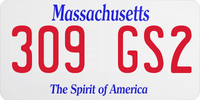 MA license plate 309GS2