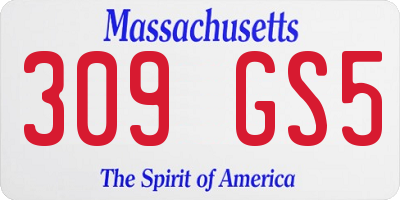 MA license plate 309GS5