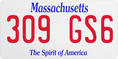MA license plate 309GS6