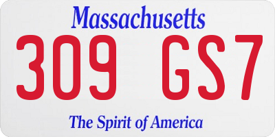 MA license plate 309GS7