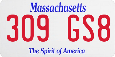 MA license plate 309GS8
