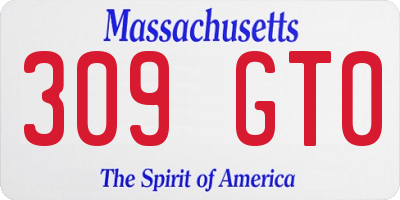 MA license plate 309GT0