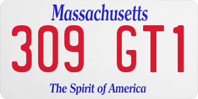 MA license plate 309GT1