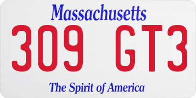 MA license plate 309GT3
