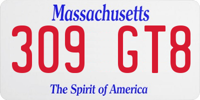 MA license plate 309GT8