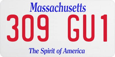 MA license plate 309GU1