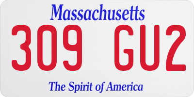 MA license plate 309GU2