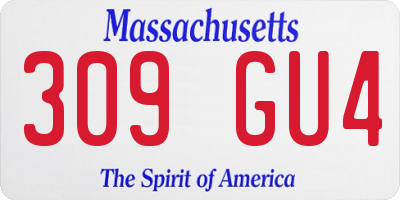 MA license plate 309GU4