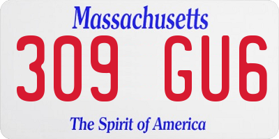 MA license plate 309GU6