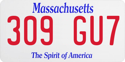 MA license plate 309GU7