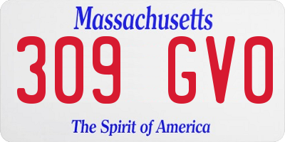 MA license plate 309GV0