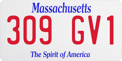 MA license plate 309GV1