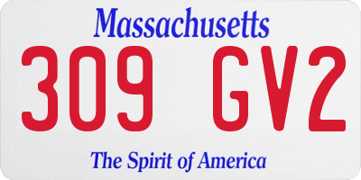 MA license plate 309GV2