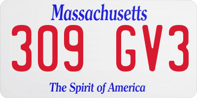 MA license plate 309GV3