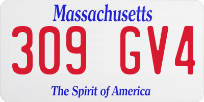 MA license plate 309GV4