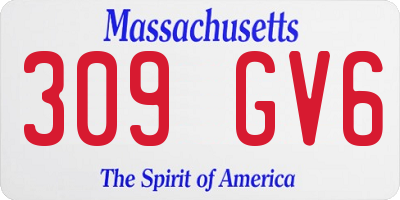 MA license plate 309GV6