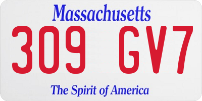 MA license plate 309GV7