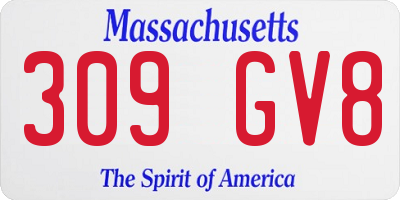 MA license plate 309GV8