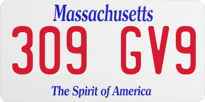 MA license plate 309GV9