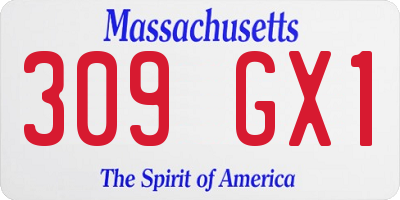 MA license plate 309GX1