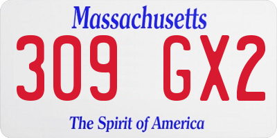 MA license plate 309GX2