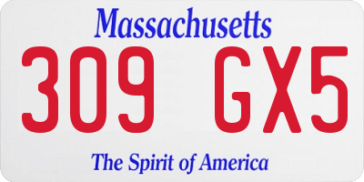 MA license plate 309GX5