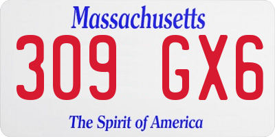 MA license plate 309GX6