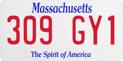 MA license plate 309GY1