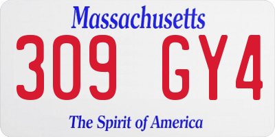 MA license plate 309GY4