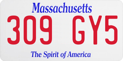 MA license plate 309GY5