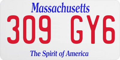 MA license plate 309GY6