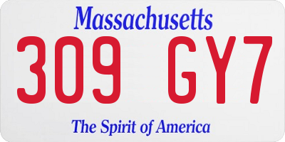 MA license plate 309GY7
