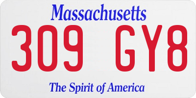 MA license plate 309GY8