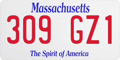 MA license plate 309GZ1