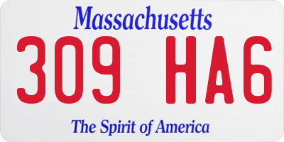MA license plate 309HA6