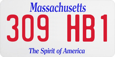 MA license plate 309HB1