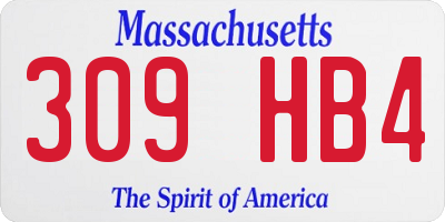 MA license plate 309HB4