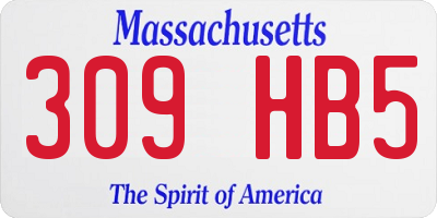 MA license plate 309HB5