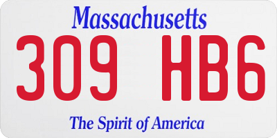 MA license plate 309HB6