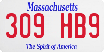 MA license plate 309HB9
